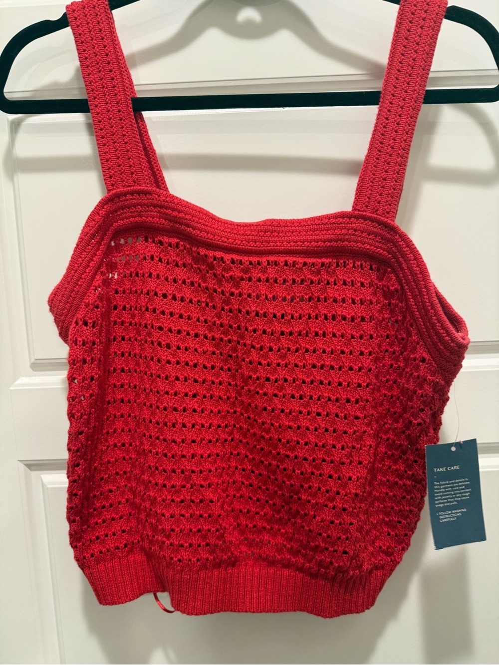 NWT Universal Thread Red Crochet Open Knit Tank Top | Size L